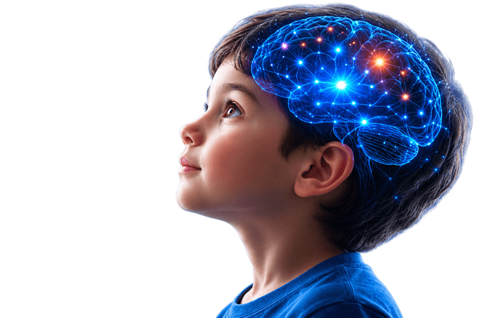 Child with neural development visualization