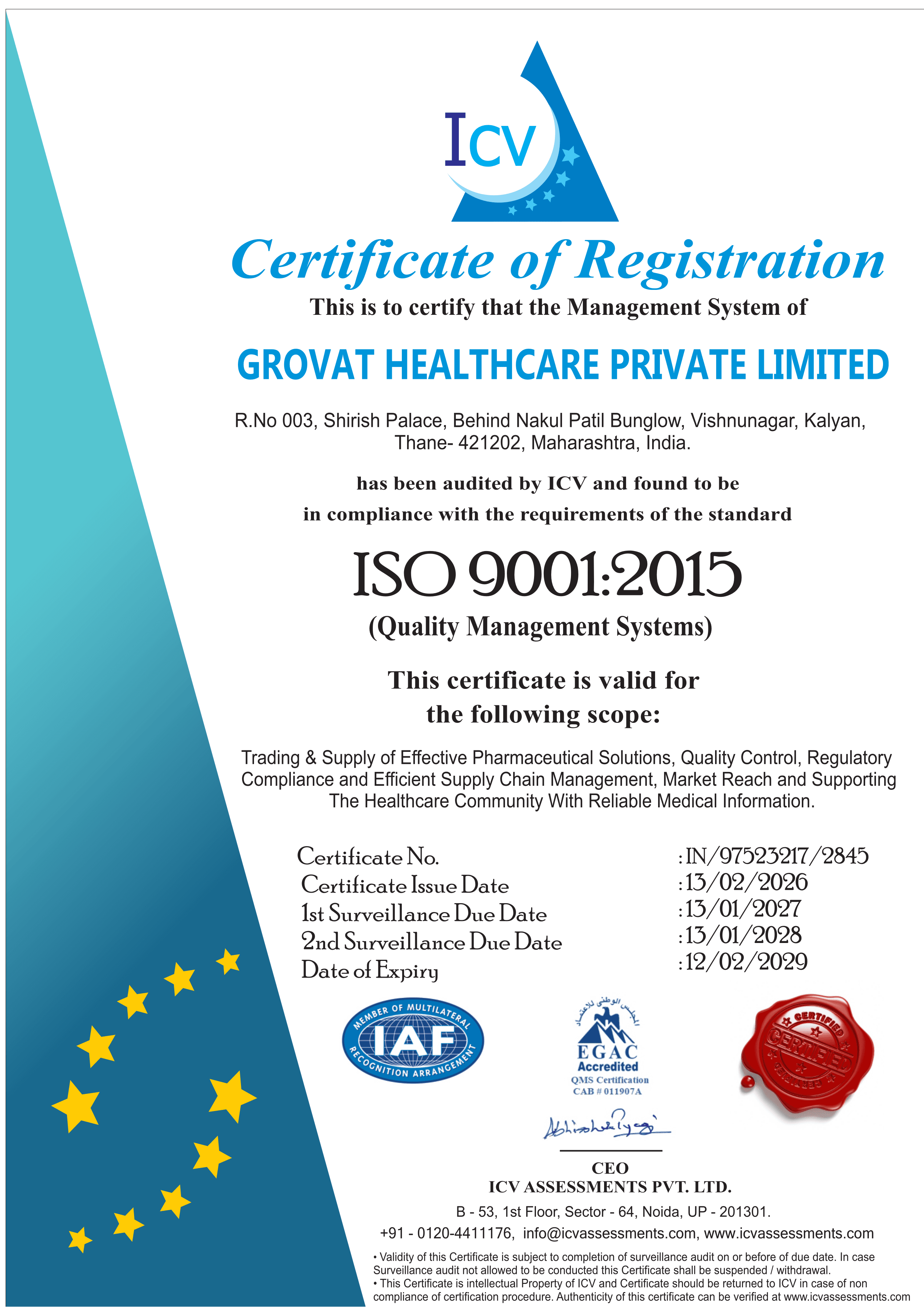 ISO 9001:2015 Certificate